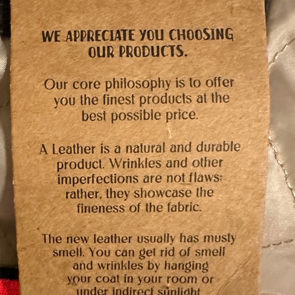 Men’s Brown REAL Leather jacket Size Small NWT - Picture 6 of 16